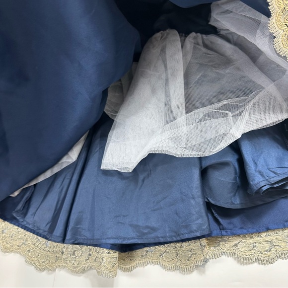 Chasing Fireflies navy gold lace formal dress - Picture 4 of 9